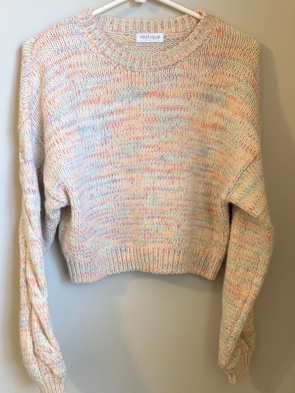 vestique Pastel Multi Marled Crewneck Sweater